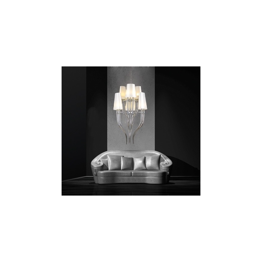 Azzardo AZ0173 - Luster na lancu DIABLO 12xE14/11W/230V bijela
