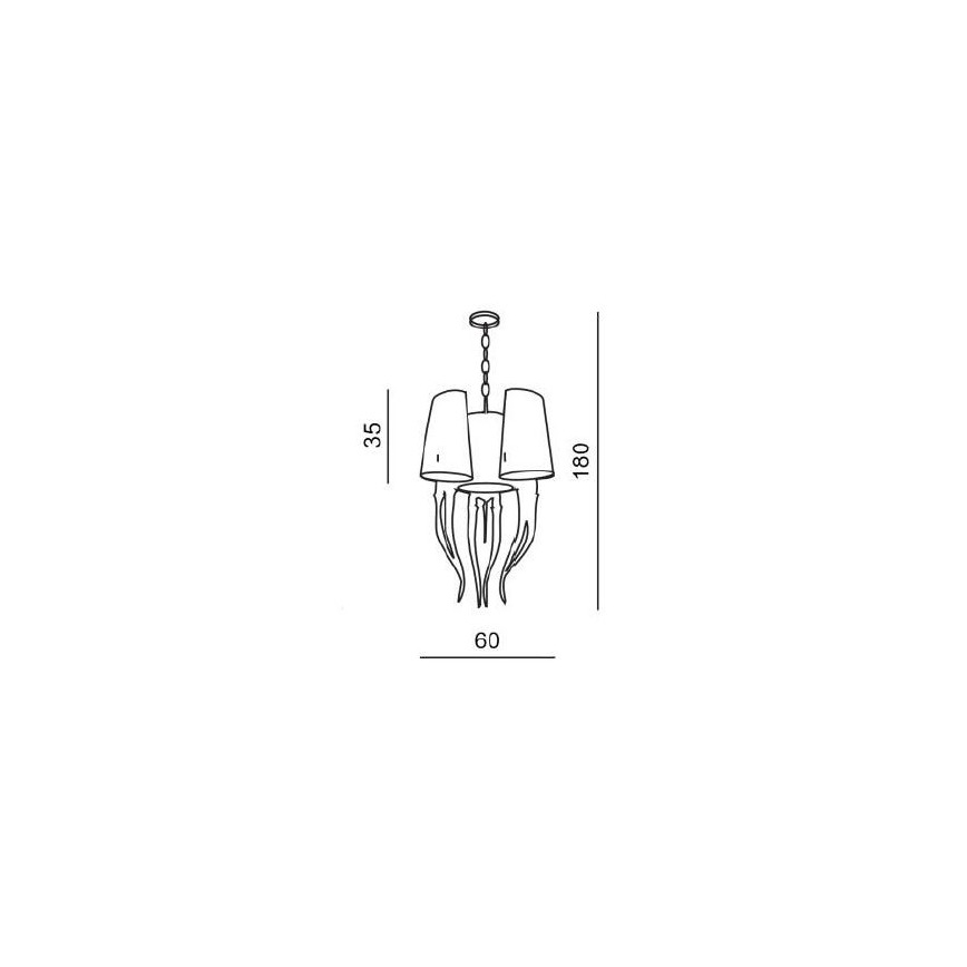 Azzardo AZ1344 - Luster na lancu DIABLO 6xE14/11W/230V crna