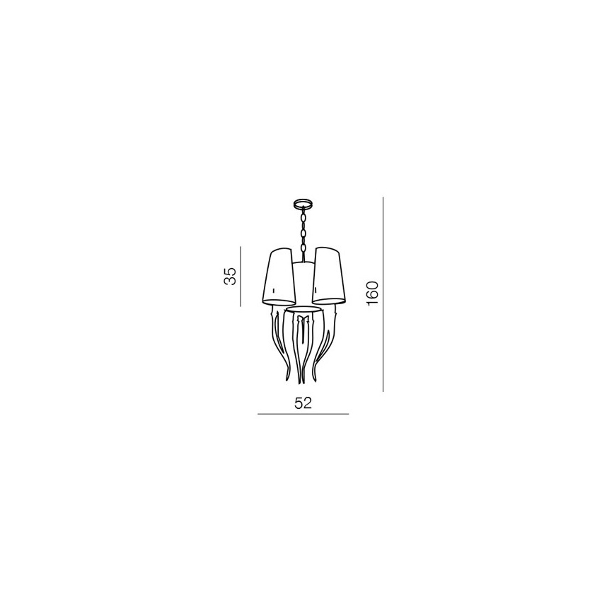 Azzardo AZ1345 - Luster na lancu DIABLO 6xE14/11W/230V crna