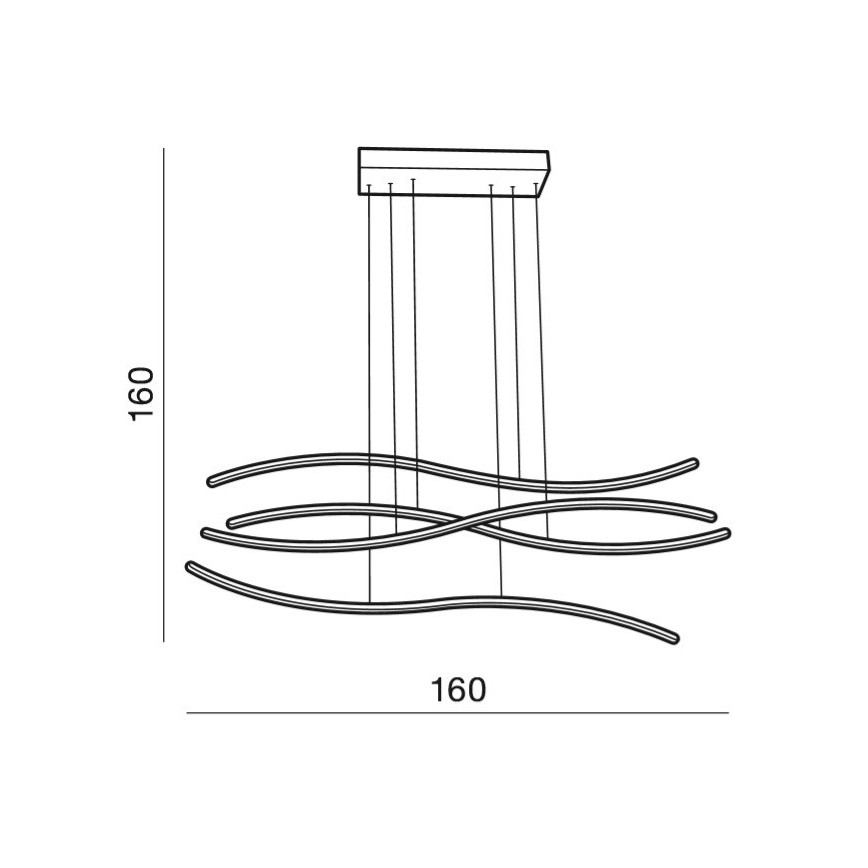 Azzardo AZ2913 - LED luster s mogućnošću prigušivanja na kabelu WAVES LED/70W/230V