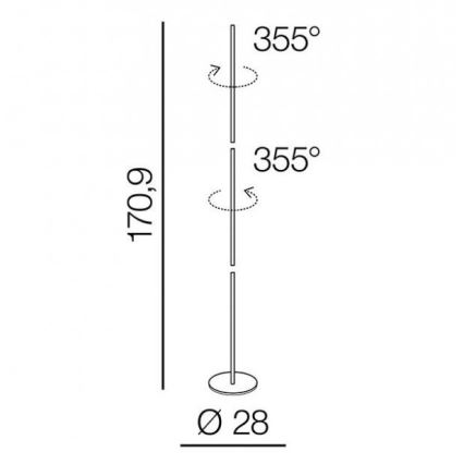 Azzardo AZ3205 - LED Podna lampa TETA LED/33W/230V