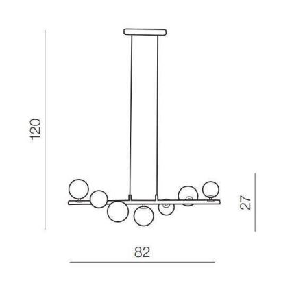 Azzardo AZ4409 - Luster na užetu SYBILLA 7xG9/25W/230V zlatna