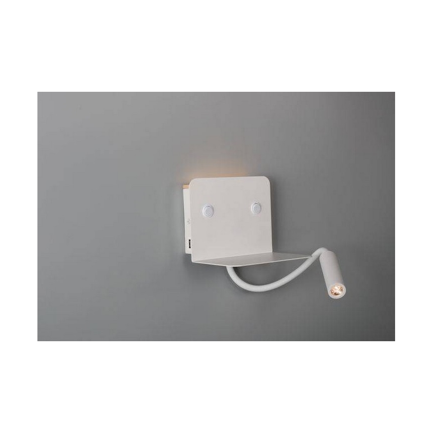 Azzardo AZ4417 - LED Fleksibilna lampica s policom VERA 1xLED/5W/230V + 1xLED/6W bijela
