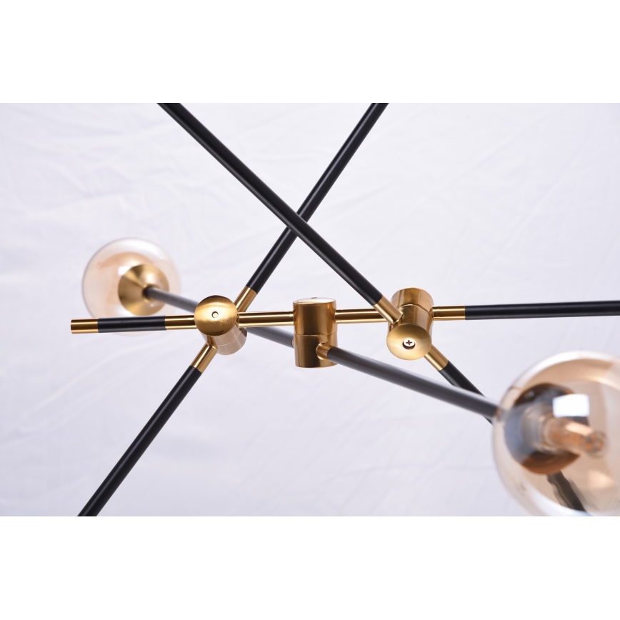 Azzardo AZ4700 - Viseći luster SOLEN 6xG9/30W/230V crna/zlatna