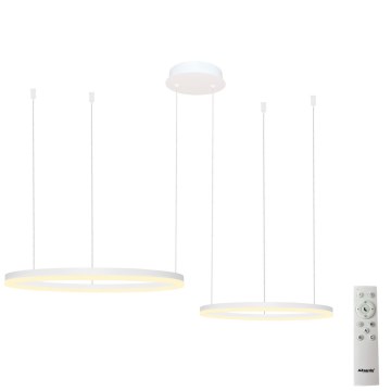 Azzardo AZ4977 - LED Prigušivi luster na sajli HALO LED/90W/230V bijela + daljinski upravljač