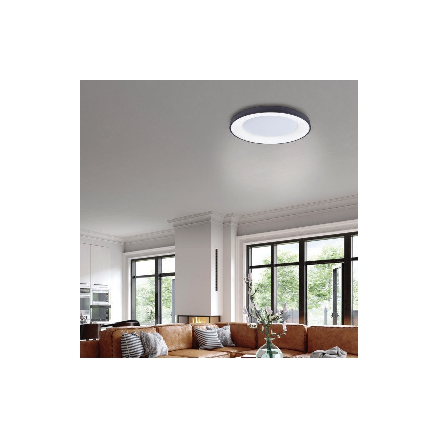 Azzardo AZ4995 - LED Prigušiva stropna svjetiljka SANTANA LED/80W/230V crna + daljinski upravljač