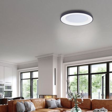 Azzardo AZ4995 - LED stropna svjetiljka s prigušivanjem SANTANA LED/80W/230V crna + daljinski upravljač