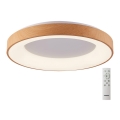 Azzardo AZ4997 - LED stropna svjetiljka s prigušivanjem SANTANA LED/80W/230V smeđa + daljinski upravljač