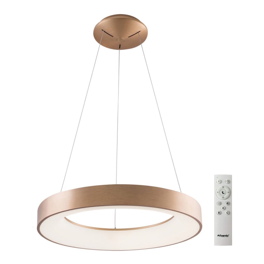 Azzardo AZ5009 - LED prigušivač luster na užetu SANTANA LED/50W/230V zlatna + daljinski upravljač