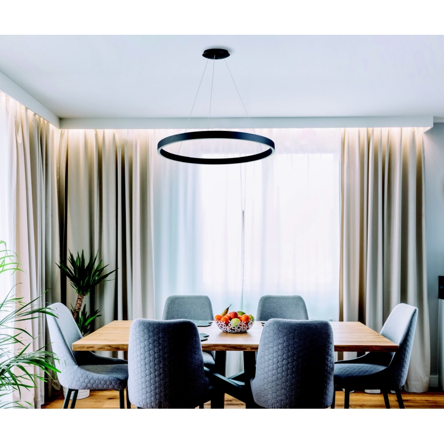 Azzardo AZ5050 - LED Prigušivi luster na sajli MARCO LED/80W/230V crna + daljinski upravljač