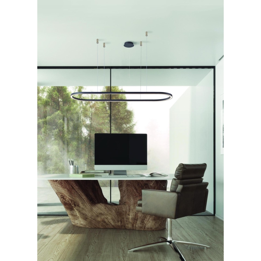 Azzardo AZ5057 - LED Prigušivi luster na sajli ELENA LED/60W/230V 150 cm crna