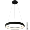 Azzardo AZ5063 - LED prigušivač lustera na užetu ANTONIO LED/50W/230V crna + daljinski upravljač