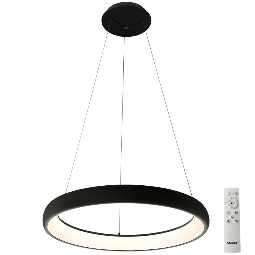 Azzardo AZ5063 - LED Prigušivi luster na sajli ANTONIO LED/50W/230V crna + daljinski upravljač