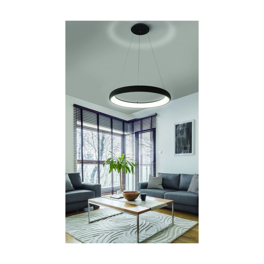 Azzardo AZ5063 - LED Prigušivi luster na sajli ANTONIO LED/50W/230V crna + daljinski upravljač