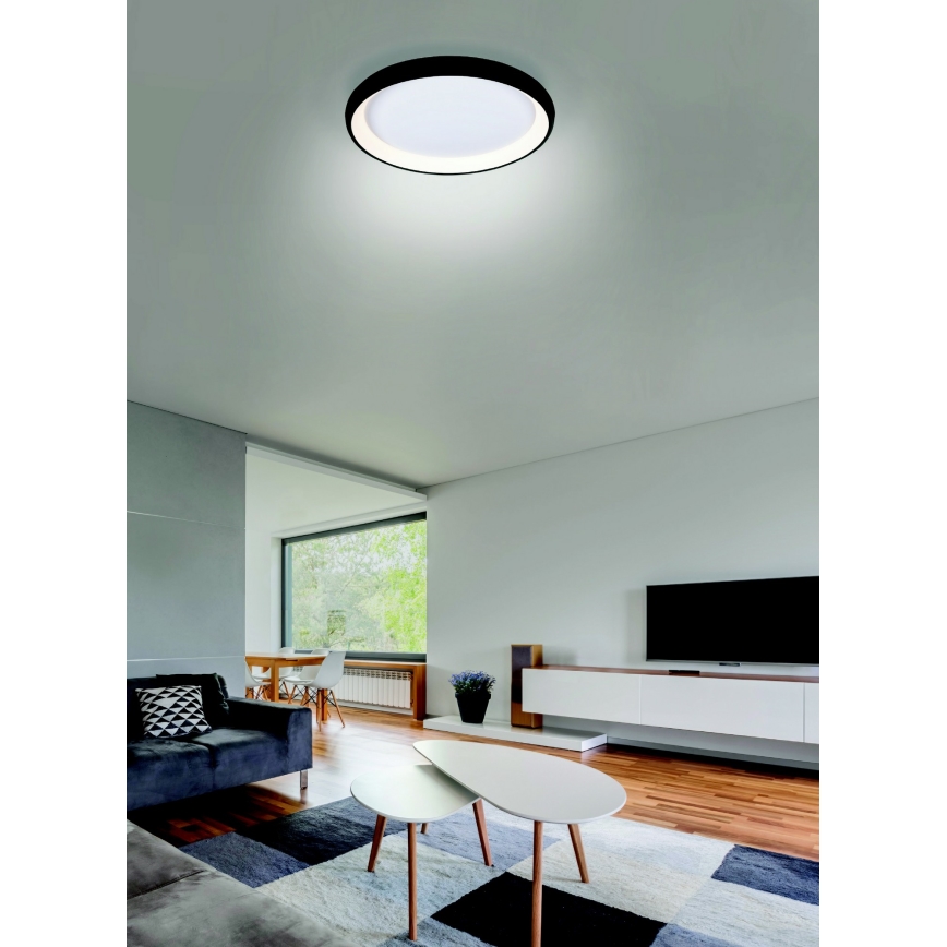Azzardo AZ5069 - LED Prigušiva stropna svjetiljka ANTONIO LED/32W/230V crna + daljinski upravljač