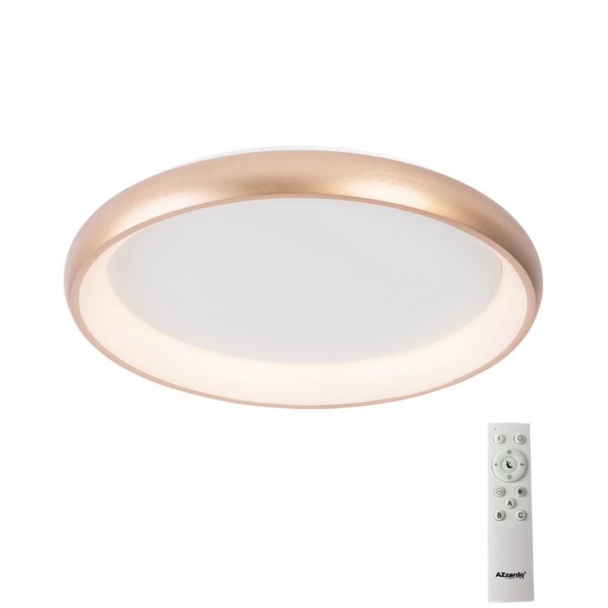 Azzardo AZ5073 - LED stropna svjetiljka s prigušivanjem ANTONIO LED/50W/230V zlatna + daljinski upravljač
