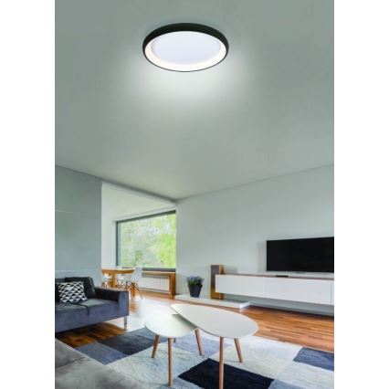 Azzardo AZ5075 - LED stropna svjetiljka s prigušivanjem ANTONIO LED/80W/230V crna + daljinski upravljač