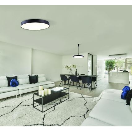 Azzardo AZ5088 - LED prigušivač lustera na užetu MARCELLO LED/30W/230V crna + daljinski upravljač