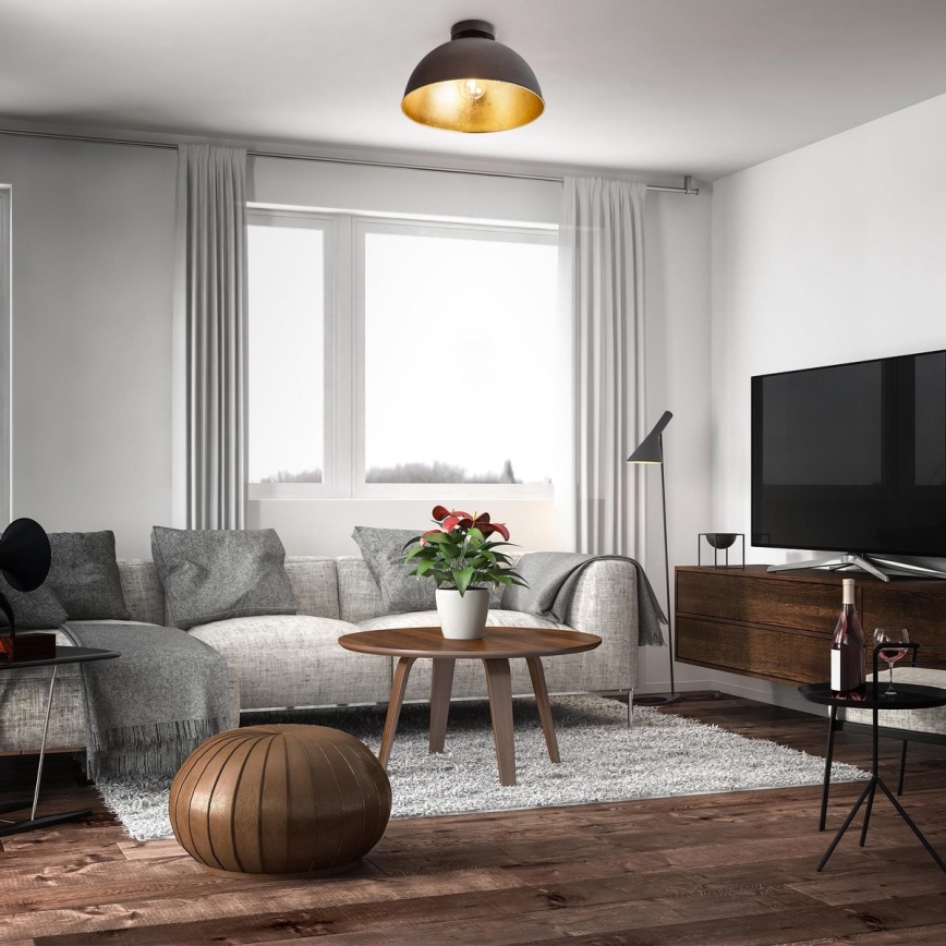 B.K. Licht 1322 - Stropna svjetiljka 1xE27/60W/230V crna/zlatna