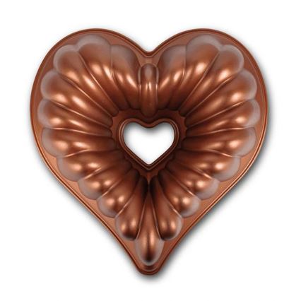 Bakreni kalup za kuglof KITCHISIMO u obliku srca