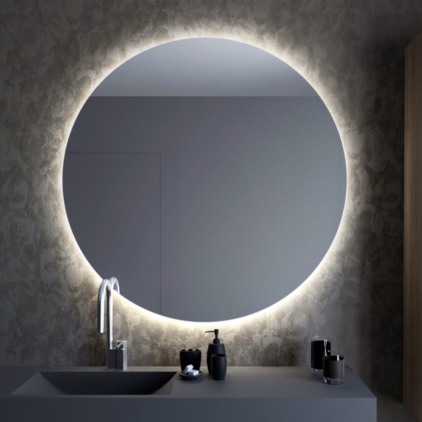 Baltica Design - zidno LED kupaonsko ogledalo s pozadinskim osvjetljenjem BRIGHT LED, 15 W, 230 V, 4500 K, promjer 60 cm, IP65