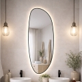 Baltica Design - LED kupaonsko zidno ogledalo s pozadinskim osvjetljenjem STONE FLUID LED/15W/230V 4500K 155x50 cm IP65 crna
