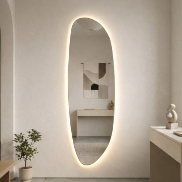 Baltica Design - LED kupaonsko zidno ogledalo s pozadinskim osvjetljenjem STONE FLUID LED/15W/230V 4500K 155x50 cm IP65