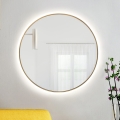 Baltica Design - LED zidno ogledalo za kupaonicu s pozadinskim osvjetljenjem BRIGHT LED/15W/230V 4500K promjer 100 cm IP65 zlatna