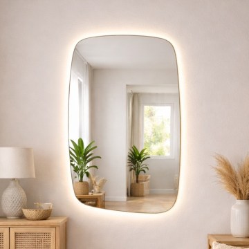 Baltica Design - LED zidno ogledalo za kupaonicu s pozadinskim osvjetljenjem STONE CALM LED/15W/230V 4500K 90x60 cm IP65