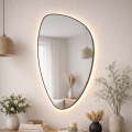Baltica Design - LED zidno ogledalo za kupaonicu s pozadinskim osvjetljenjem STONE FLUID LED/15W/230V 2700K 92x55 cm IP65 crna