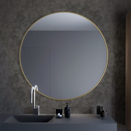 Baltica Design - Zidno ogledalo TINY BORDER promjera 60 cm, zlatno