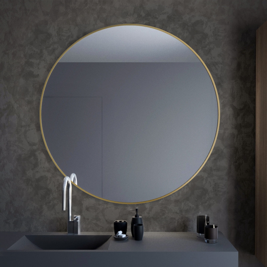 Baltica Design - Zidno ogledalo TINY BORDER promjera 60 cm, zlatno