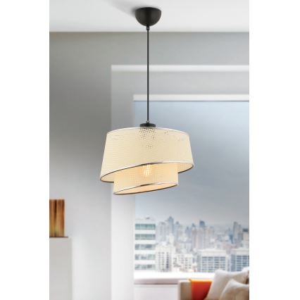 BARETTE viseća lampa 1xE27/60W/230V kremasta/ sjajni krom