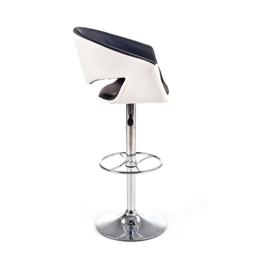 Barska stolica 115x60 cm bijela/crna/sjajni krom
