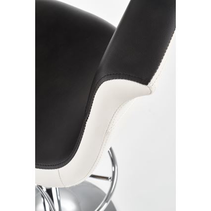 Barska stolica 115x60 cm bijela/crna/sjajni krom