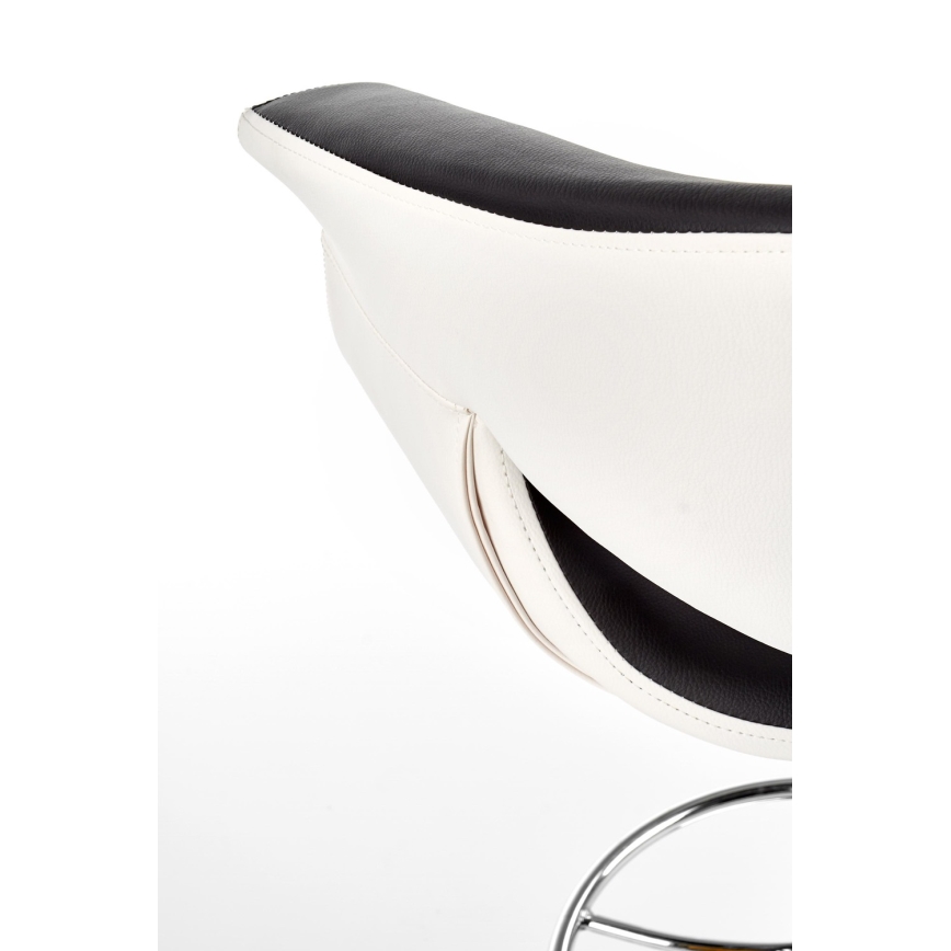 Barska stolica 115x60 cm bijela/crna/sjajni krom