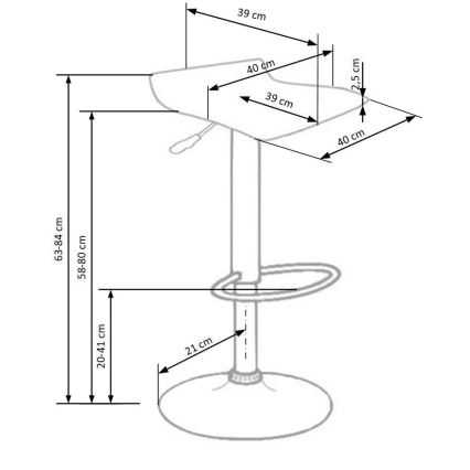 Barska stolica 84x40 cm crna/sjajni krom