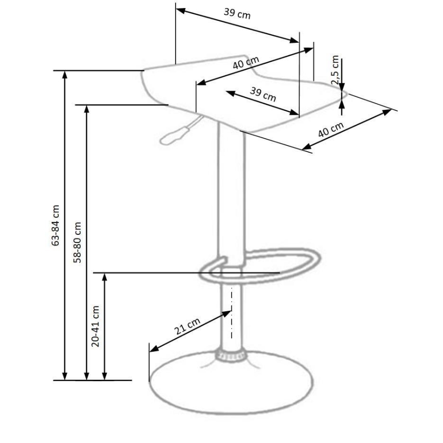 Barska stolica 84x40 cm crna/sjajni krom