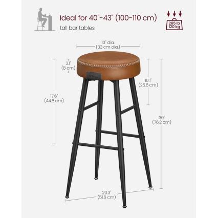 Barska stolica LIOR smeđa/crna