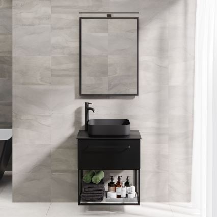 BATH DELUXE 01-060-05-02-00 - Kupaonsko ogledalo BORGSTED 60x80 cm crna