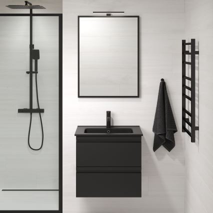 BATH DELUXE 01-060-05-02-00 - Kupaonsko ogledalo BORGSTED 60x80 cm crna