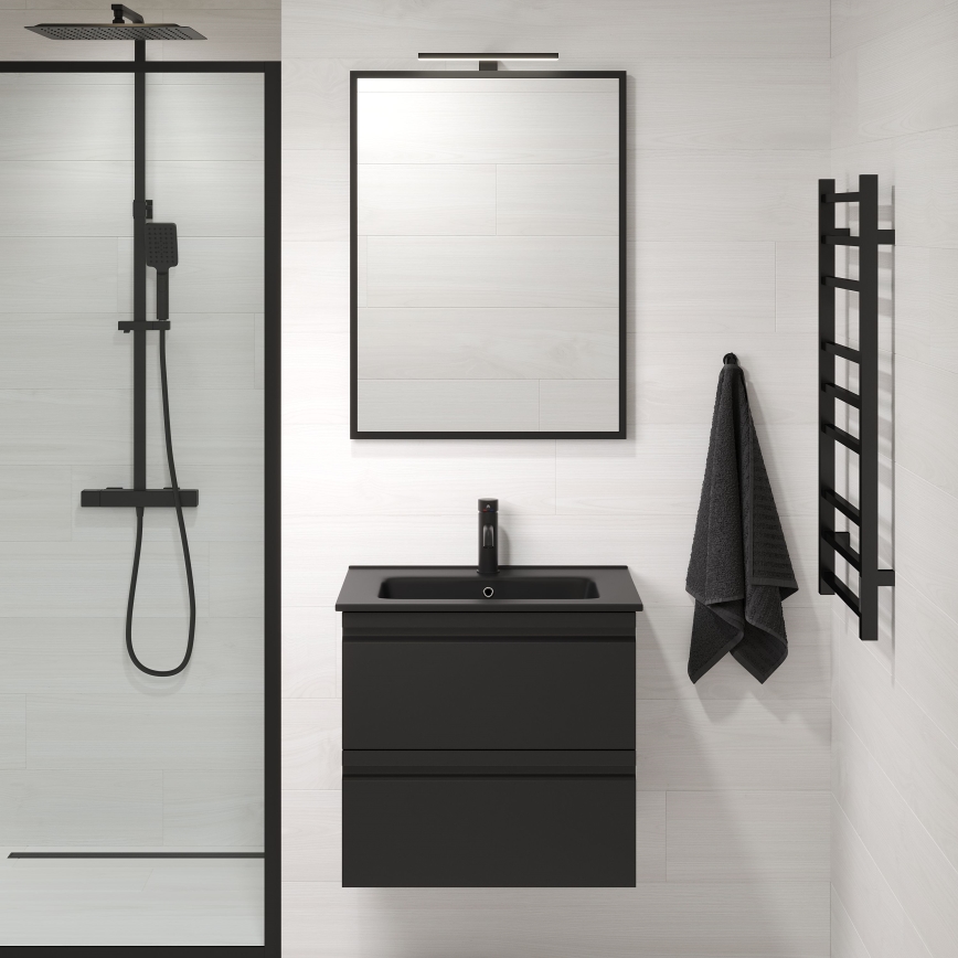 BATH DELUXE 01-060-05-02-00 - Kupaonsko ogledalo BORGSTED 60x80 cm crna
