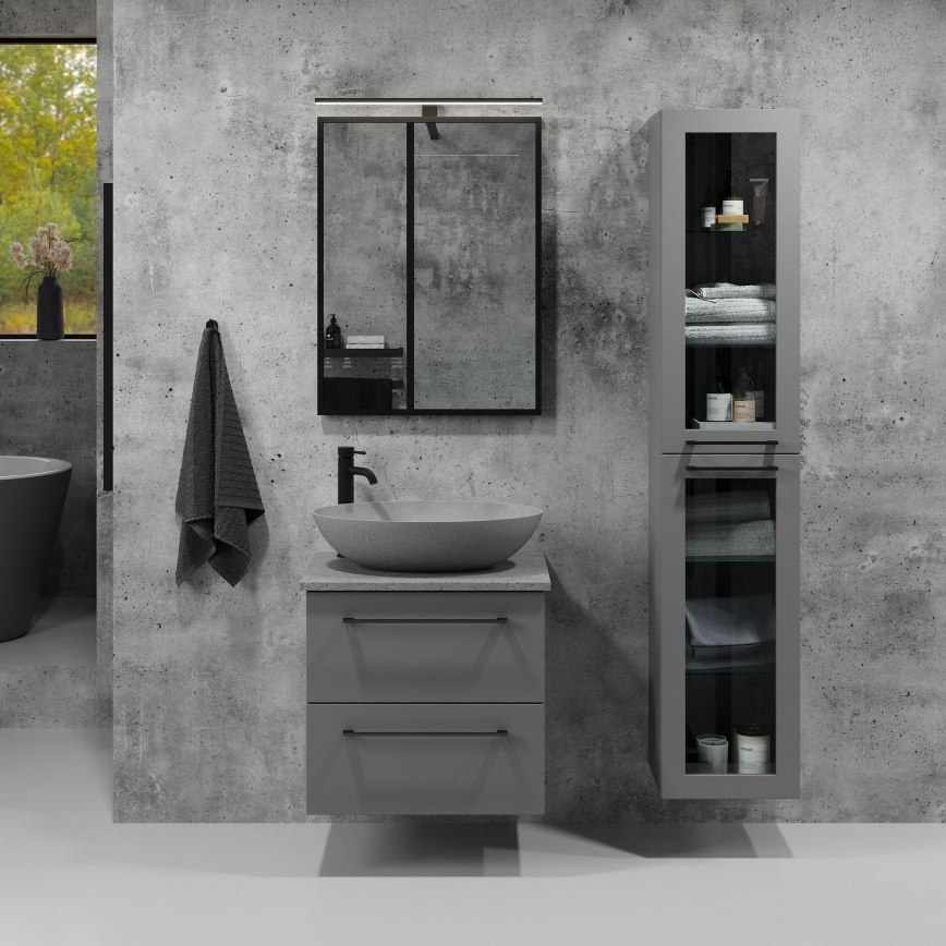 BATH DELUXE 01-060-05-02-00 - Kupaonsko ogledalo BORGSTED 60x80 cm crna