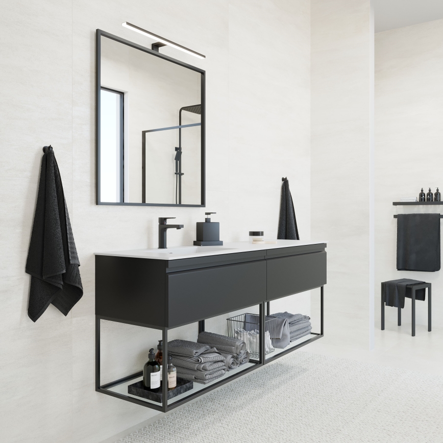 BATH DELUXE 01-080-05-02-00 - Kupaonsko ogledalo BORGSTED 80x80 cm crna