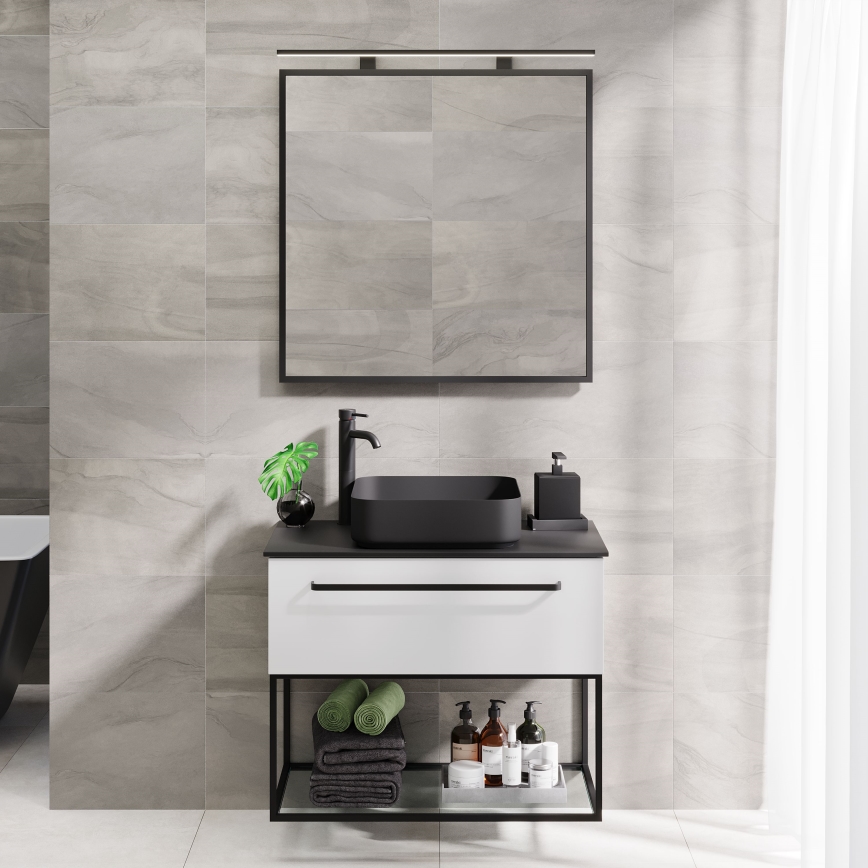 BATH DELUXE 01-080-05-02-00 - Kupaonsko ogledalo BORGSTED 80x80 cm crna