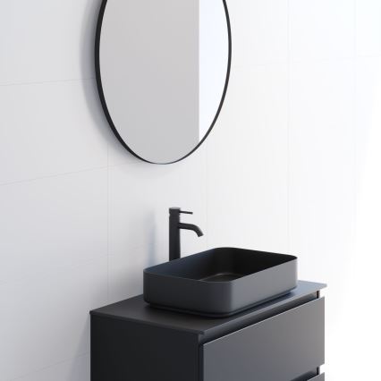 BATH DELUXE 01-080-09-02-00 - Kupaonsko ogledalo BORGSTED pr. 80 cm crna