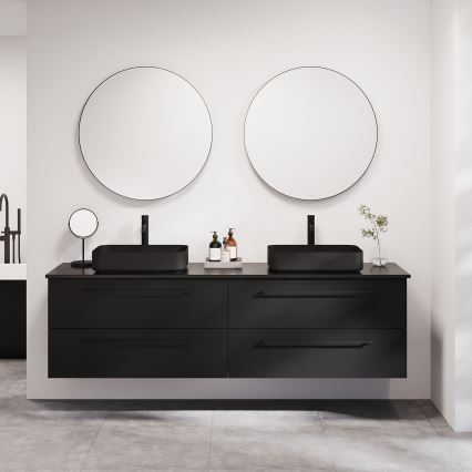 BATH DELUXE 01-080-09-02-00 - Kupaonsko ogledalo BORGSTED pr. 80 cm crna