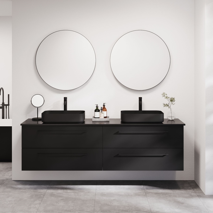 BATH DELUXE 01-080-09-02-00 - Kupaonsko ogledalo BORGSTED pr. 80 cm crna
