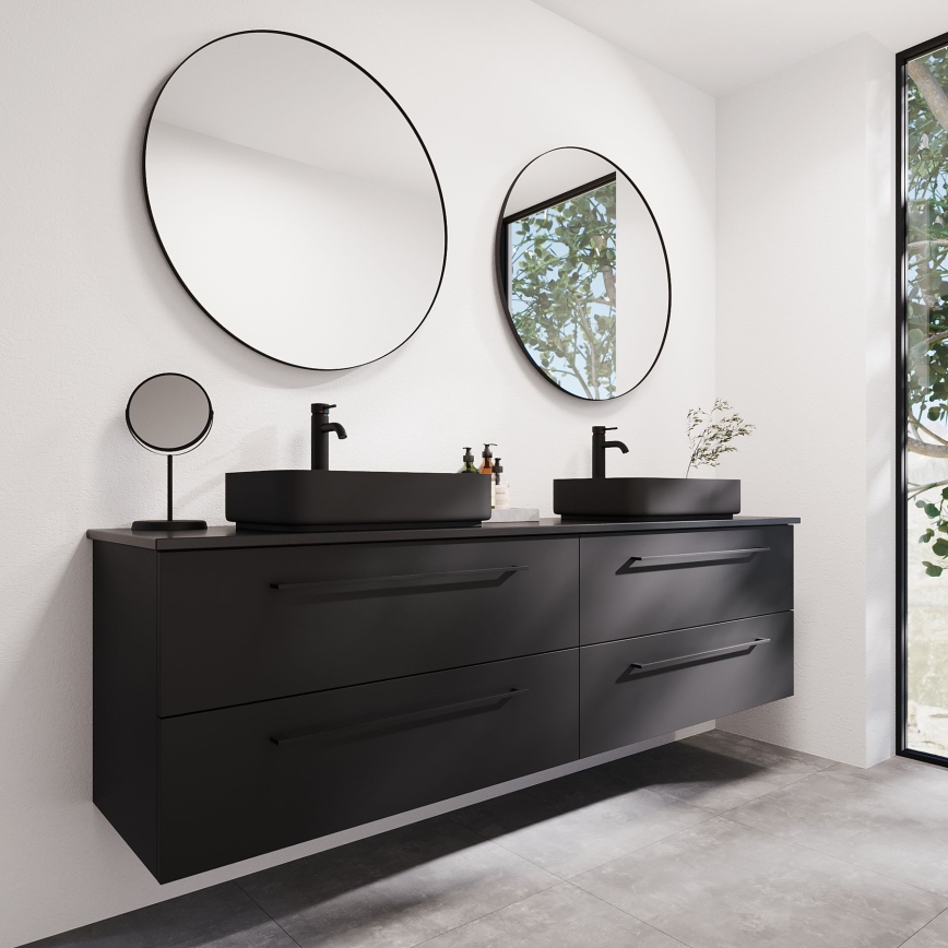 BATH DELUXE 01-080-09-02-00 - Kupaonsko ogledalo BORGSTED pr. 80 cm crna