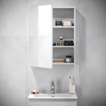 BATH DELUXE 02-050-63-01-01 - Kupaonski ormarić s ogledalom KENWOOD 65x50 cm mat bijela